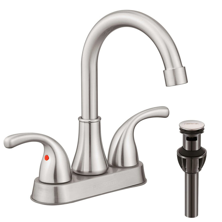 Centerset 2-handle Bathroom Faucet with Drain Assembly