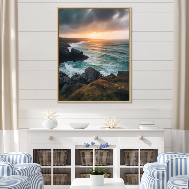 Impression sur toile Seaside Serenity II, H 40 po x l 30 po x P 1,5 po, Cadre naturel flottant