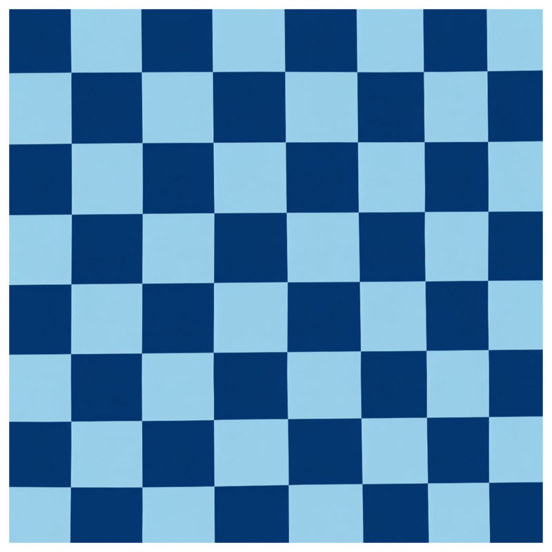 Blue Checkerboard Pattern Quilted Thin Bedspread, King