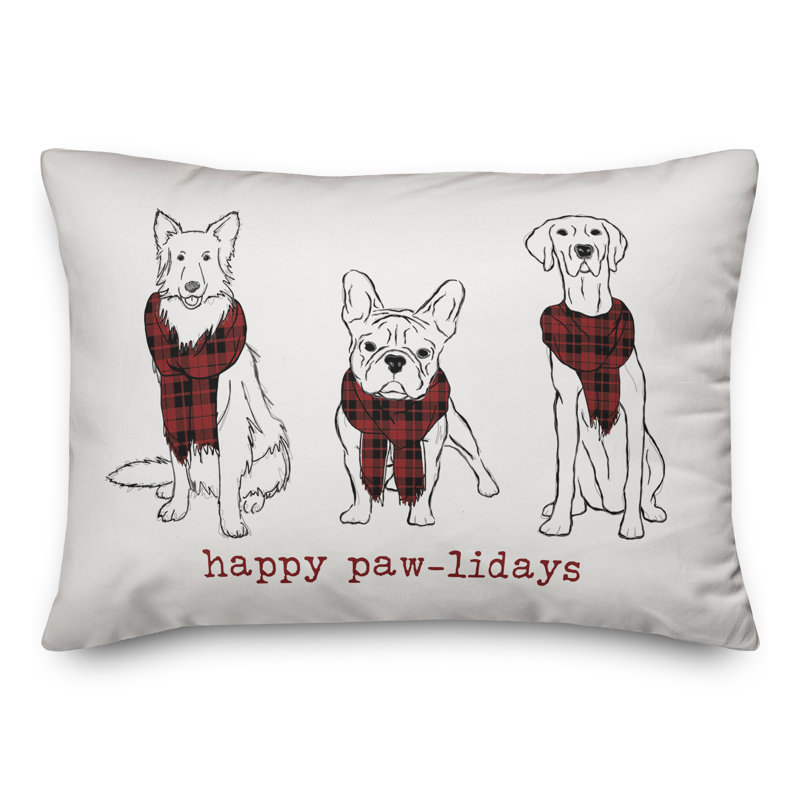  Coussin Happy Pawlidays, Housse de coussin seulement - sans coussin