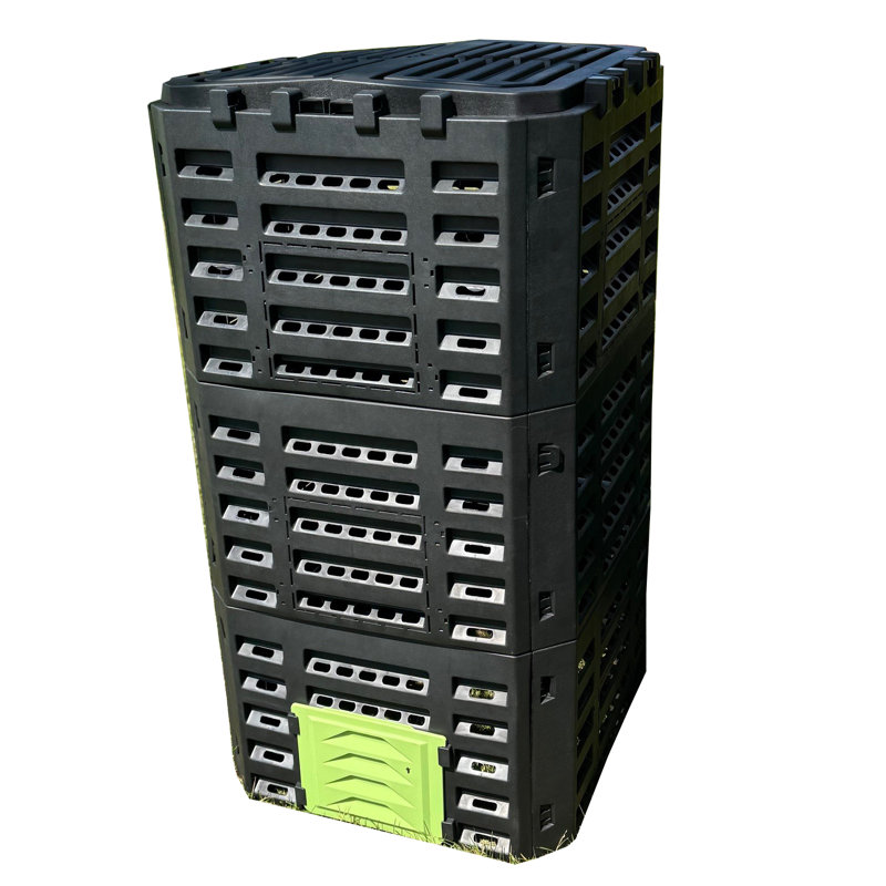 Polyethylene Plastic Outdoor Stationary Composter with Latching Lid
