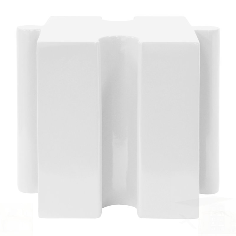 Table d'appoint casse-tête, table modulaire à bord concave MGO, Blanc