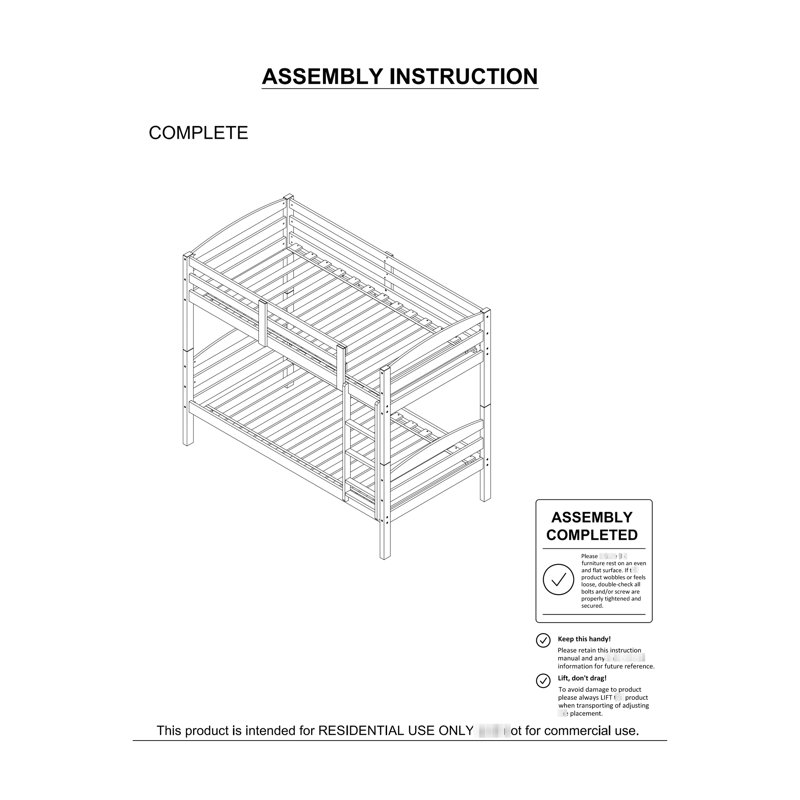 Twin Over Bunk Bed Of Transitional Style In Arch Slat Design, Color, Solid And Engineered Wood, Insert, Bedroom Decor Piece With Finish, & Lock System