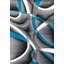 Tapis d'intérieur à motif abstrait turquoise / gris Arsenovic-21226525