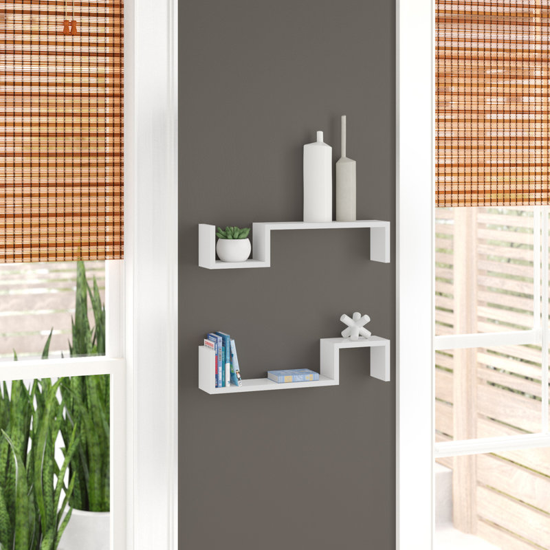 Taylorsville Asymmetrical Floating Shelves , White