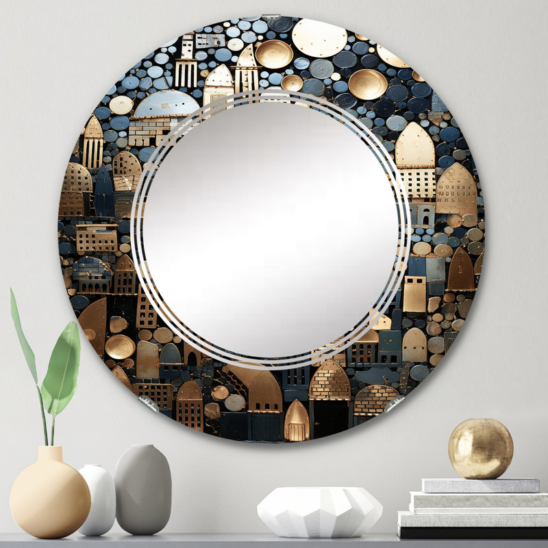 Arianell - Miroir mural moderne rond, 24 po x 24 po