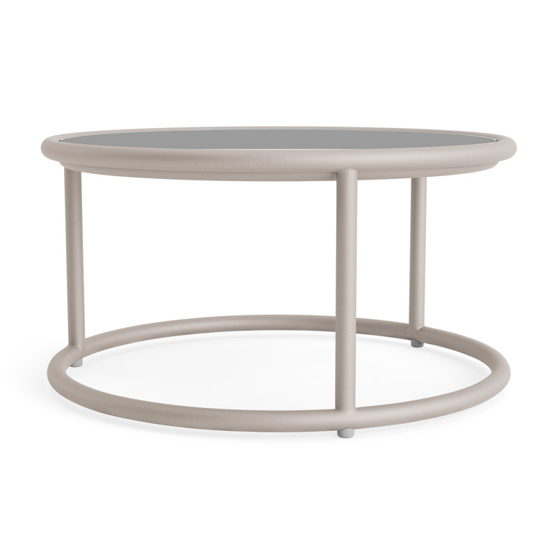 Walter Lamb Outdoor Round Side Table, Dove Smooth