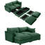Canapé modulaire en tissu de chenille 2 places avec 2 repose-pieds mobiles et tiroirs de rangement cachés sous chaque siège, conception moderne et peu encombrante-1155874153