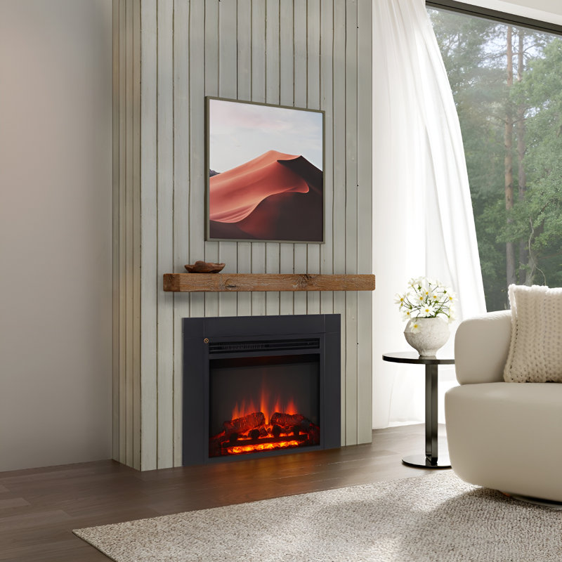 FLAMME Innsbruck Electric Fireplace Insert with Trim Suitable for Custom Media Wall or Mantel Surround Designs