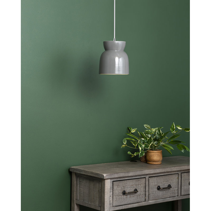 Luminaire suspendu sablier Breeona, Gris brillant, Chrome poli