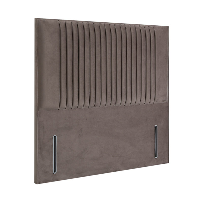 Rine Upholstered Headboard, Double (4'6), Plush Mole, Velvet