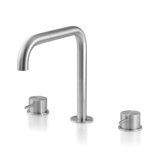 Acquaco Linki Loop Deck Mount Three-Hole Widespread Bathroom Lavatory Faucet with 6-3/4'' Spout Reach