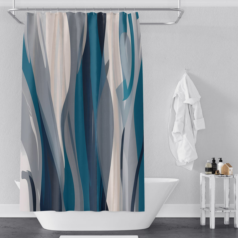 Rideau de douche abstrait Coirrin, H 93 po x l 70 po