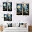 «Gold Blue Uranus Moonlight Mirage», 2 pièces-422004525-422004524