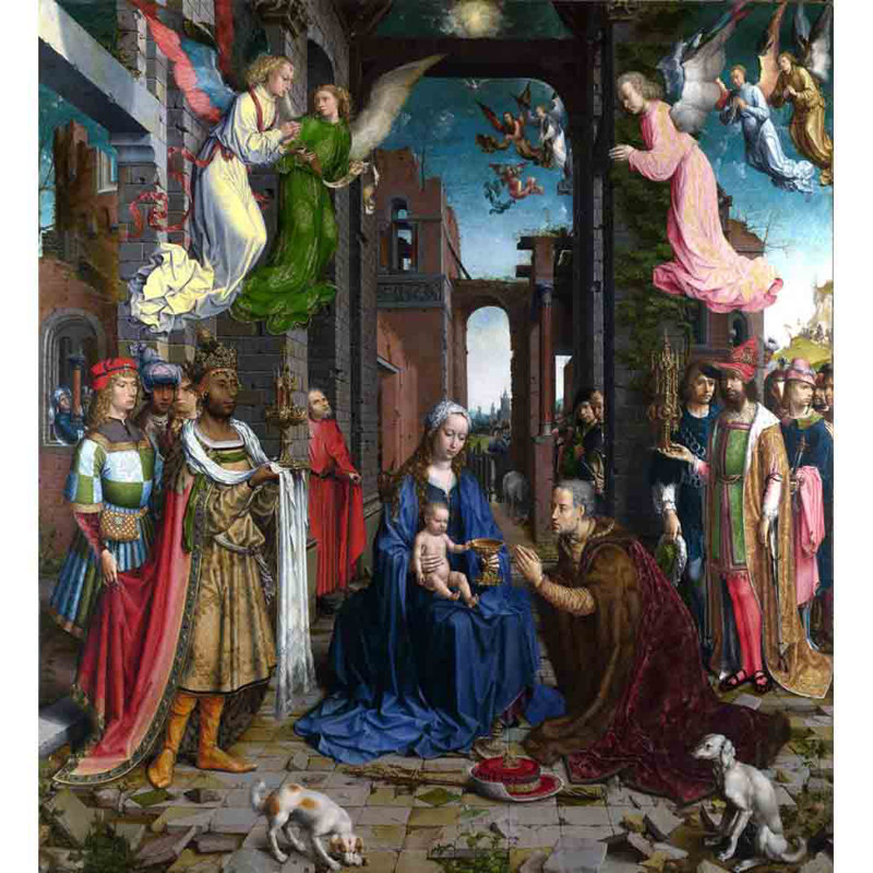 Adhésif décoratif Gossaert Adoration of the Kings, H 24 po x l 22 po
