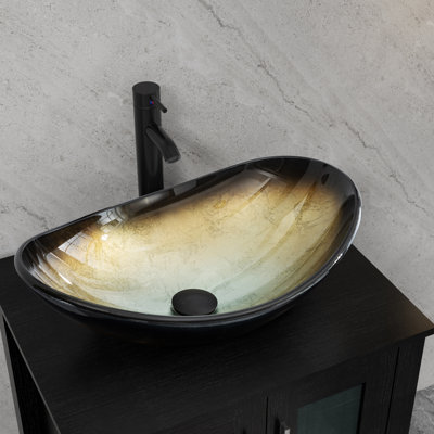 21" Stained Glass Bathroom Vessel Sink