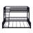 Twin XL Over Queen Floor Bunk Bed, Metal Bunk Bed Frame With Ladder & Guardrails, Detachable Bunk Beds For Kids-1807280716