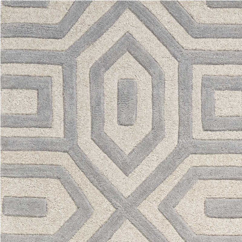 Tapis d'intérieur gris touffeté à la main 3 pi x 5 pi