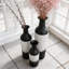 Ensemble de 3 vases en métal noir et blanc nid d'abeille 27,6 pouces