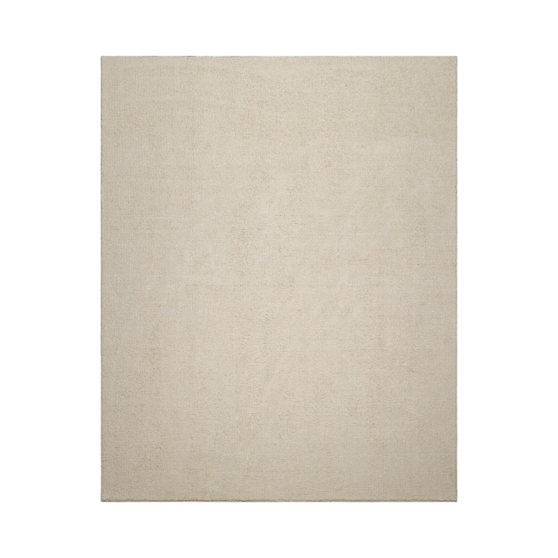 Textured Wool Multi Sizes Ivory Hand Woven Oriental Area Rug, Rectangle 7'6"  x 12'  