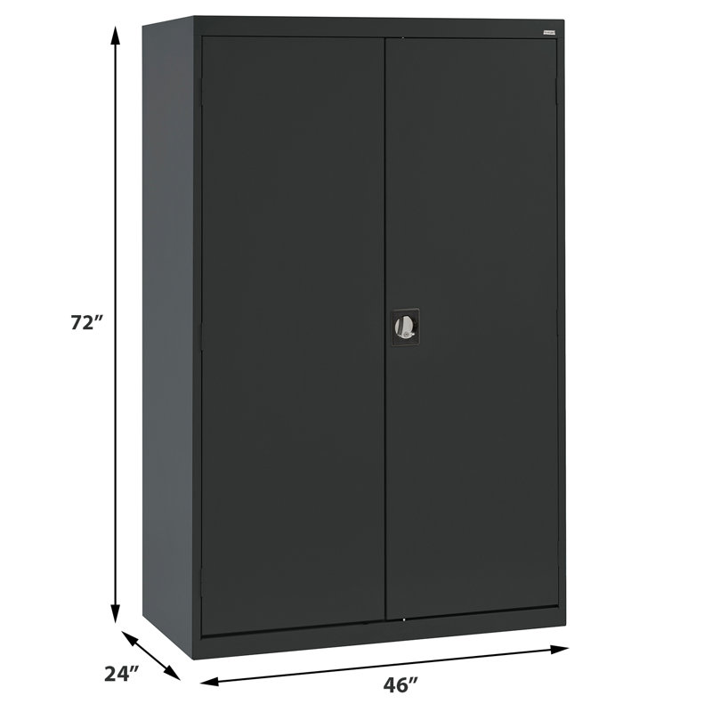 Steel Single Storage Cabinet ( 72'' H x 46'' W x 24'' D), Black