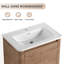 Meuble-lavabo autoportant de 28 pouces avec lavabo intégré, porte à fermeture en douceur et conception en arc