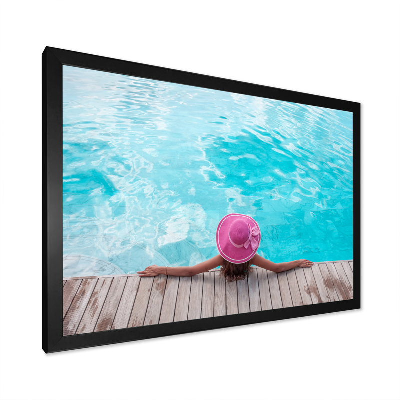 Swimming Relaxation I, Black Picture Framed, 30" H x 40" W x 1.5" D