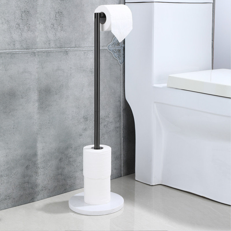 Porte-papier hygiénique sur pied SUS304, Noir mat