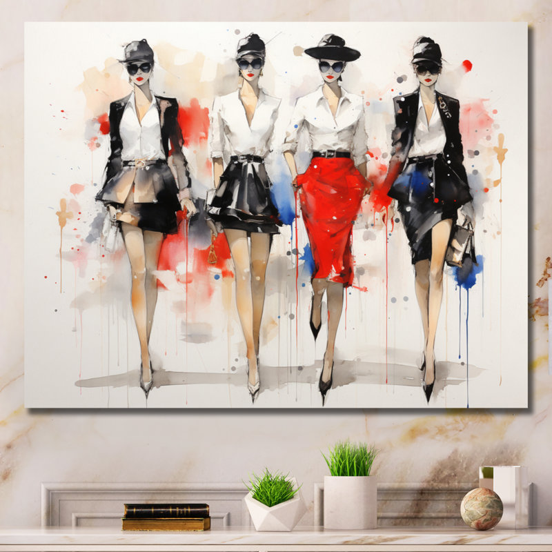Fashion Woman Walk II - Print, H 34 po x l 44 po x P 1,5 po, Toile tendue