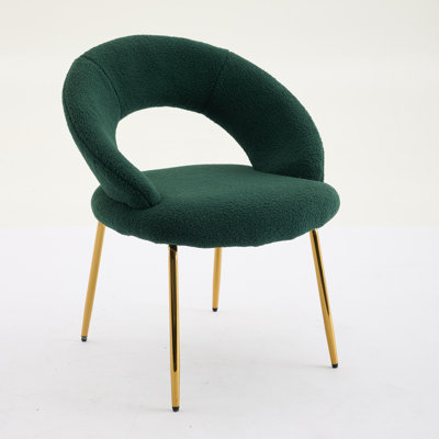 Set of 1 Teddy Fabric Dining Chairs