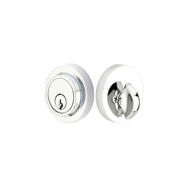 Pêne dormant à cylindre simple moderne pour porte en laiton non laqué de 1-3 / 8 "à 2-1 / 8", Chrome poli