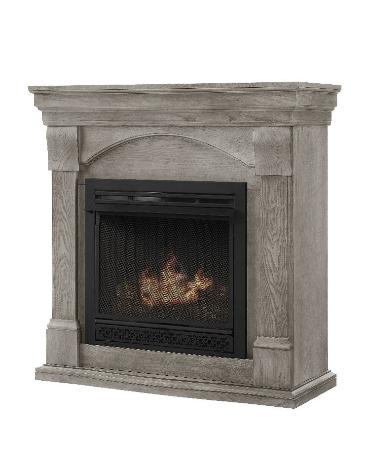 Comfort Glow Dual Fuel Ventless Gas Fireplace with Mantle The