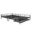 Lit superposé noir avec lit gigogne - Très grand lit double, travail en fer contemporain, lit gigogne en métal Optimize, cadre chic, fonction peu encombrante, installation facile-1772681361-1772681391