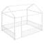 Structure de lit pleine grandeur en métal avec clôture, pour enfants, adolescents, blanc-1773375039