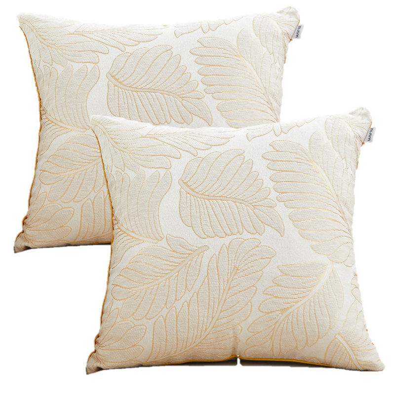 Floral Chenille Reversible Pillow Cover, Cream