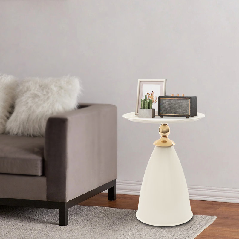 Table de bout ronde, Blanc