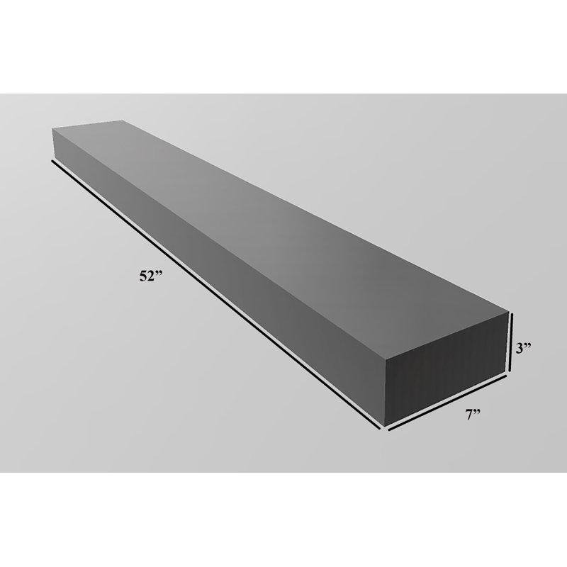 Baxlee Oak Floating Shelf, Black, 3" H x 63" W x 7" D