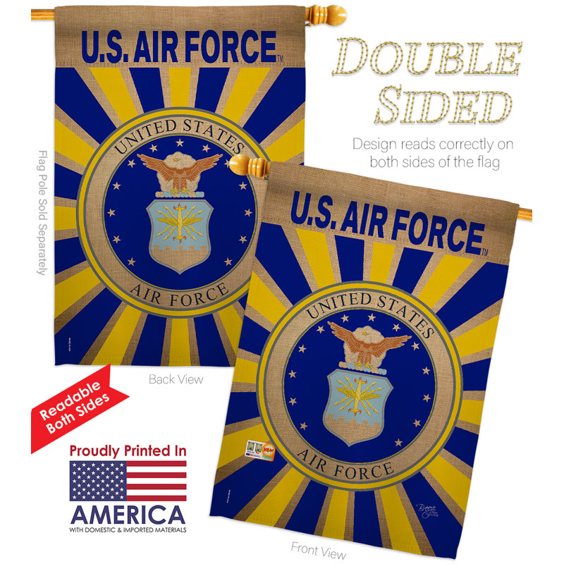 40 x 28 po en polyester à l’air force militaire à 2 faces americana ensemble de drapeau
