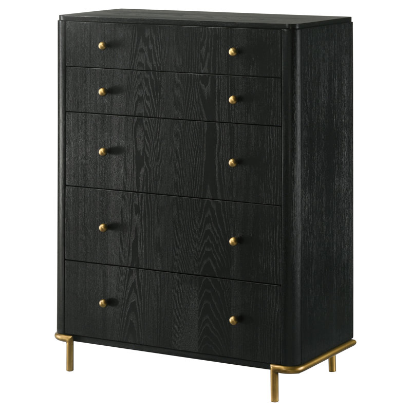 Kevin 5-drawer Bedroom Chest Black, Black