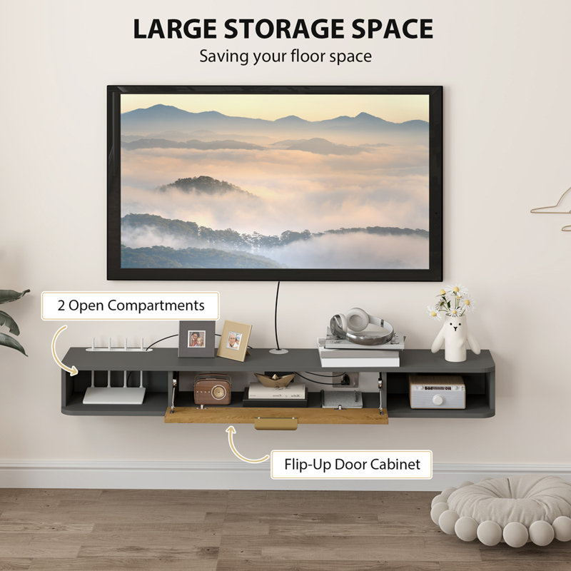 Floating TV Stand with Storage