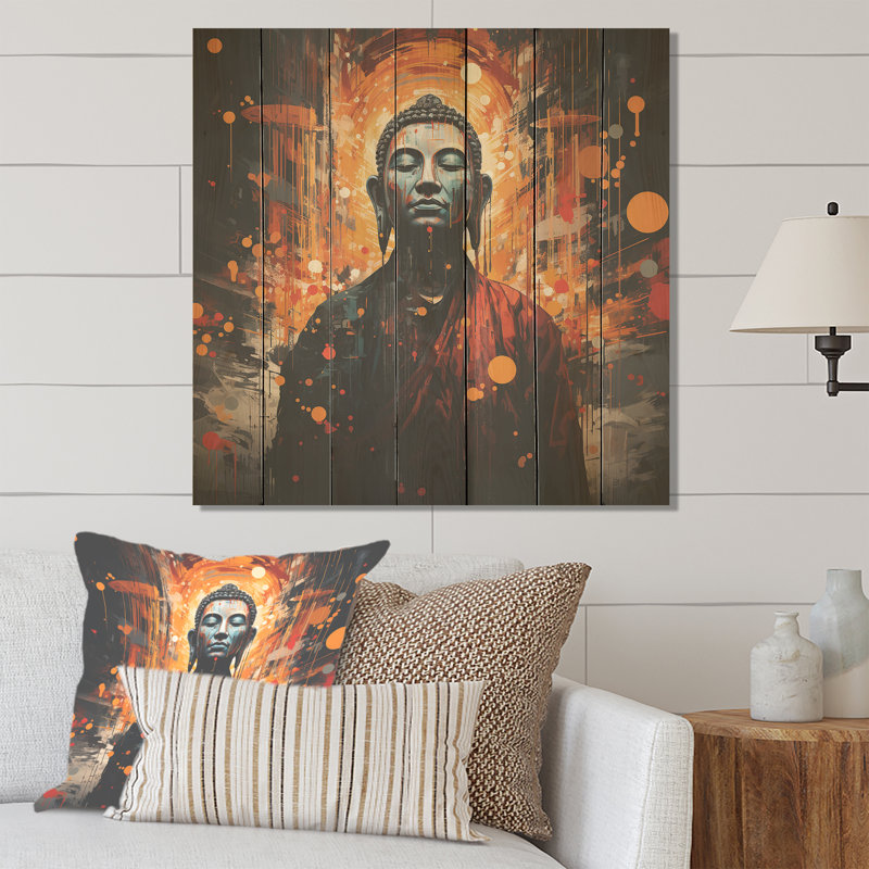 Harmony Buddha Harmony - Bouddhisme sur bois, H 30 po x l 30 po