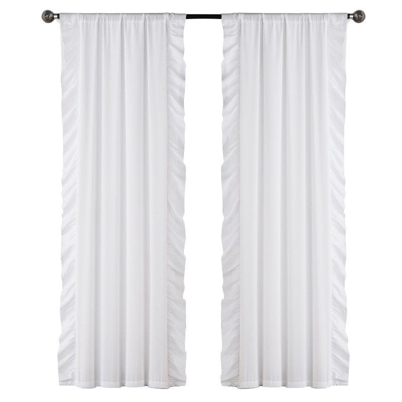 Amber Blackout Curtain Panel Pair, White