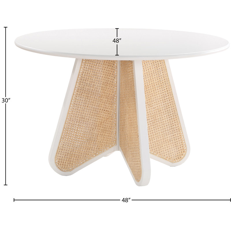 Round Dining Table, White/White/Beige