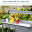 Banc de jardinage, poste de travail extérieur avec armoire de rangement et tablette, table de table rouille grise, unité d'espace supplémentaire, rouille