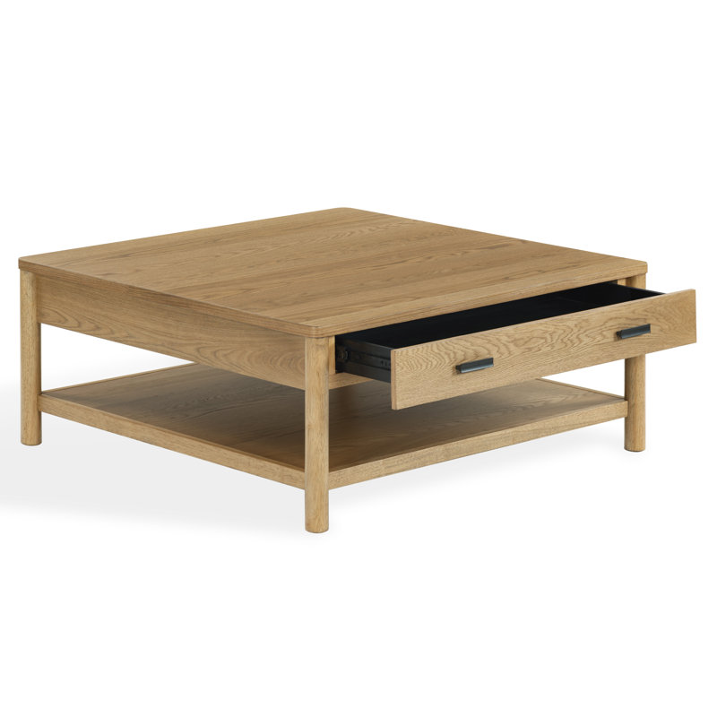 Jaylessa Wood 1 Drawer Coffee Table, Brown Oak