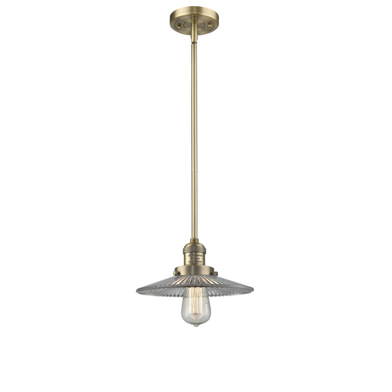 Clintonpark 1 - Light Single Pendant, Brushed Brass, Clear, No LED