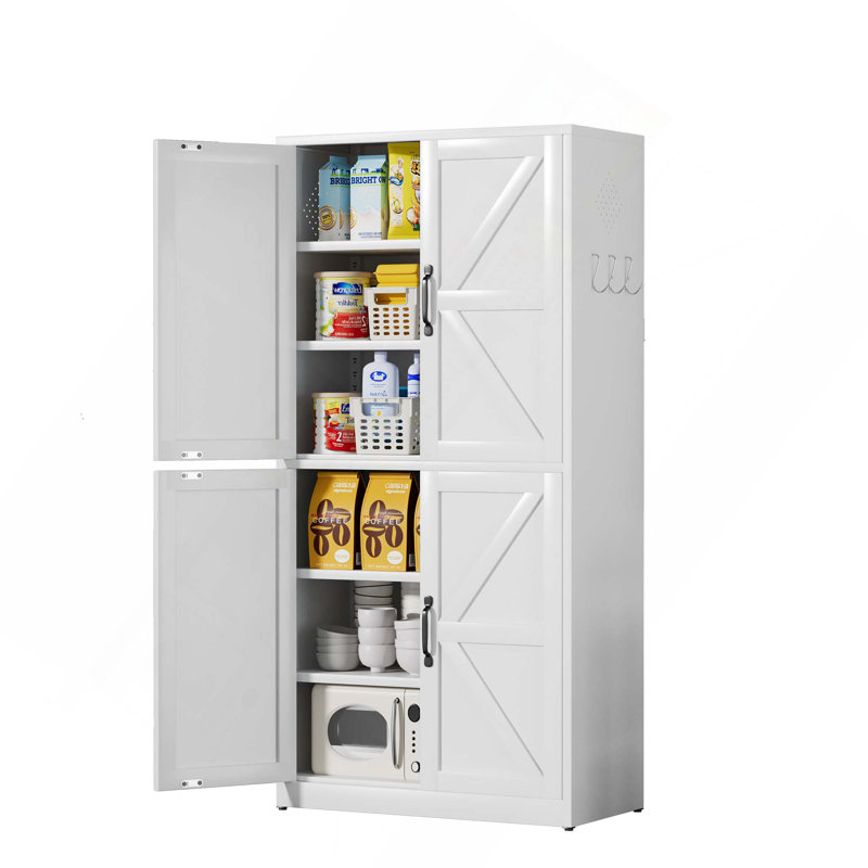 Armoire de rangement en acier avec tablettes réglables et joint magnétique pour la cuisine, le salon et la salle de bain