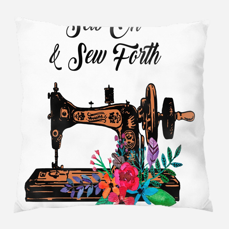 Willena Sewing Machine Throw Pillow, Microsuede, Indoor