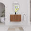 Meuble-lavabo mural 30 po avec lavabo en céramique et portes à fermeture en douceur, ébène brun-497071278
