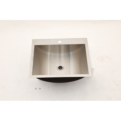 Lavabo de salle de bain encastré en acier inoxydable au fini nickel brossé 21 "x 17" avec bonde escamotable